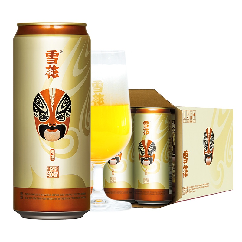 雪花啤酒(Snowbeer)脸谱 500ml*12听 整箱装