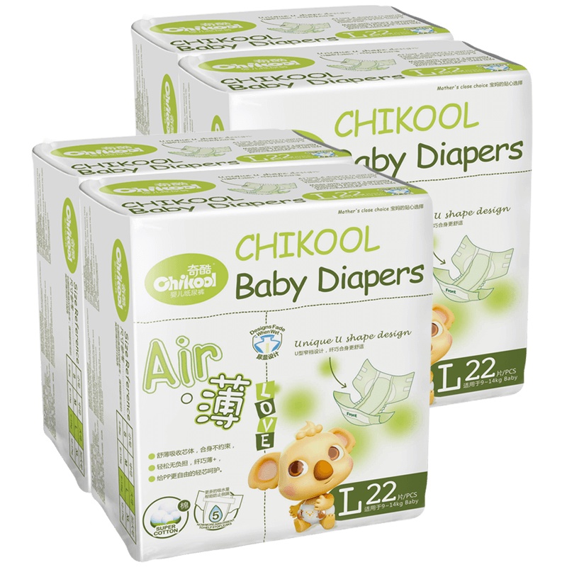 夏季款透气超薄干爽L大号纸尿裤新生儿宝宝尿不湿奇酷88片