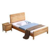 [理政]床 木质床 1.5米双人床 卧室现代中式床 单位宿舍床 带床头柜 1.5米床+床头柜1个