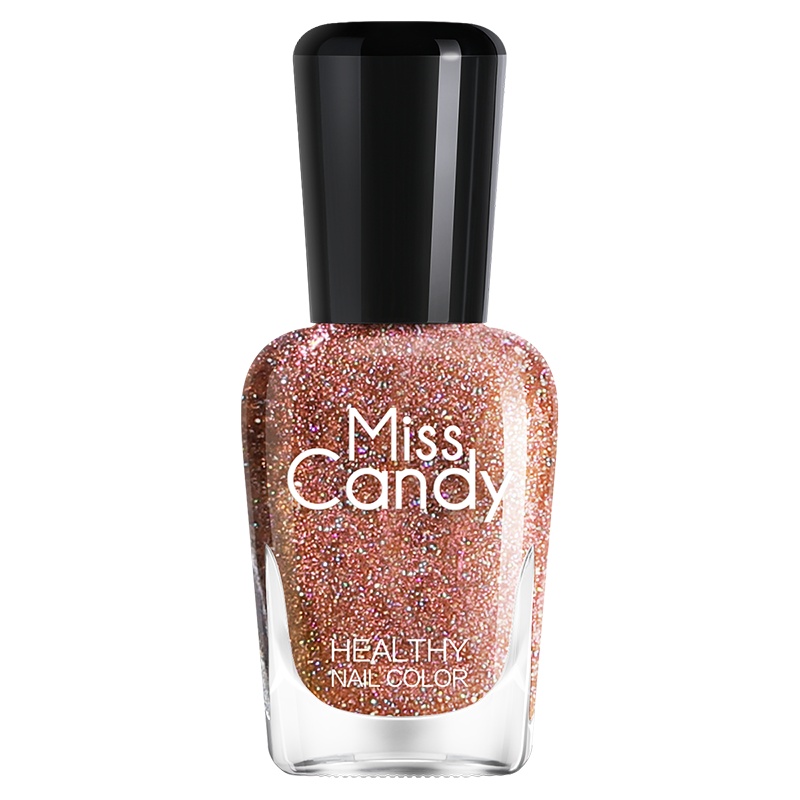 MissCandy健康甲油 无味可剥指甲油 亮片系列美甲 NE018潋滟/铜红色15ml