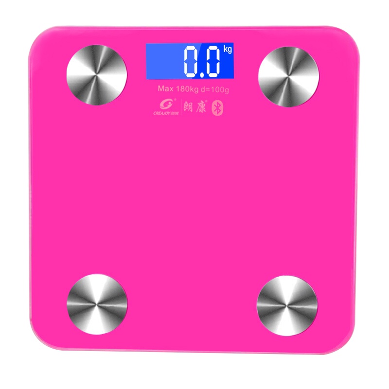 朗康(LangKang)电子秤 LK-9117 玫瑰红 称重体重秤 智能蓝牙脂肪秤体脂秤 家用商用健康秤精准人体称
