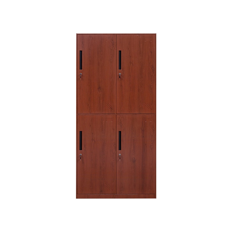 星岛木纹钢制更衣柜办公室办公柜铁皮柜子档案柜资料柜书柜带锁储物柜4门更衣柜酸枝木纹