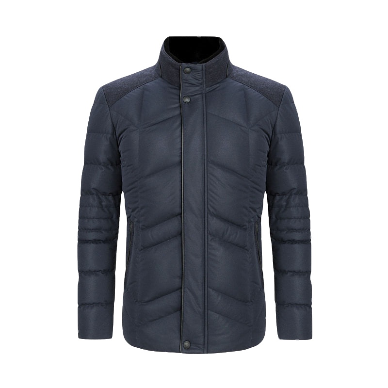 Youngor/雅戈尔秋冬新品男士商务休闲含鸭绒藏青修身茄克外套214FQA