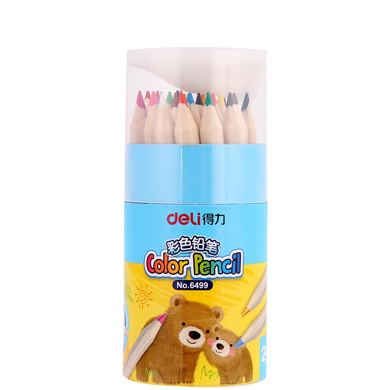 得力(deli) 优酷6499彩色铅笔 混色 24支/桶