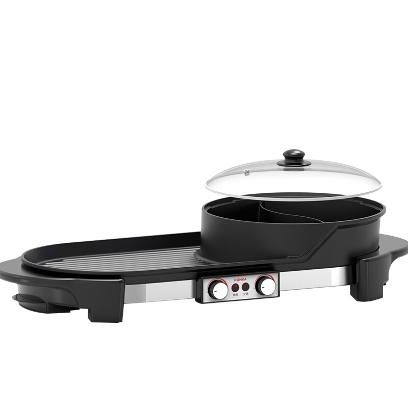 康佳（KONKA）煎烤盘KEG-W130B(F)韩式不粘涂层电烤盘烤肉锅烤肉机煎肉电烤炉