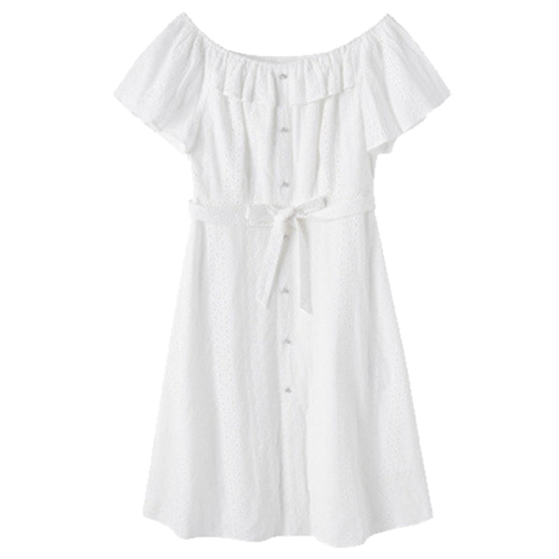 【专柜同款】Puella新款夏很仙的法国小众小清新复古裙高腰雪纺白色连衣裙20014480