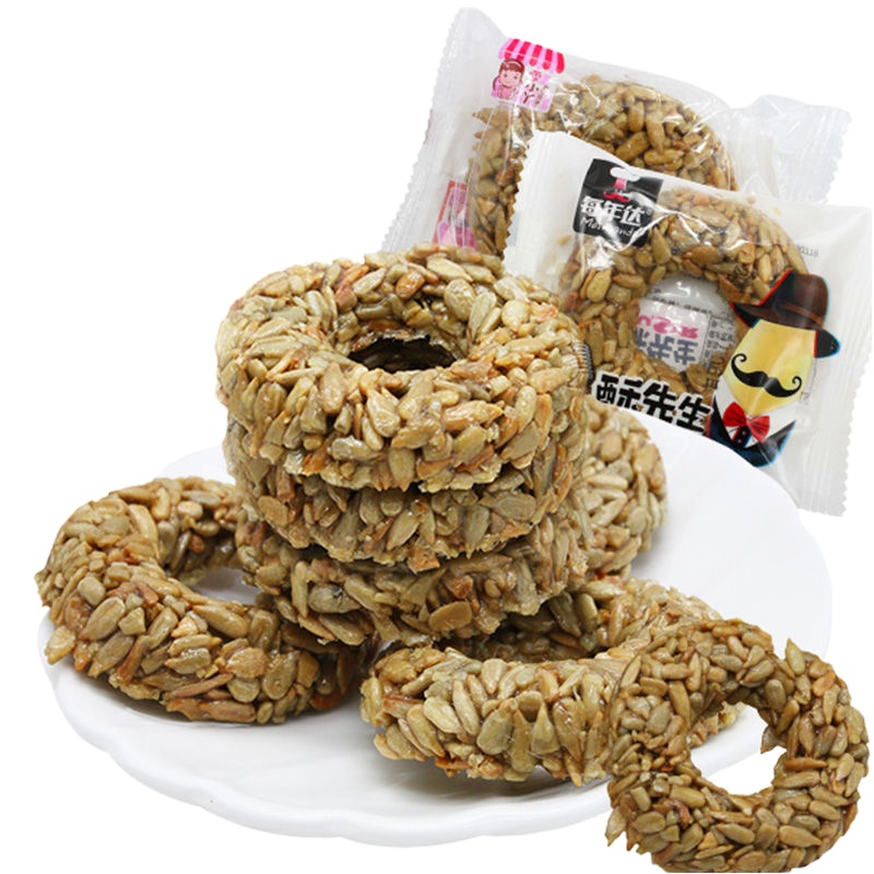 甜甜圈瓜子酥多规格瓜子仁酥糖瓜子酥片少糖休闲零食小吃 XY甜甜圈瓜子酥1000g