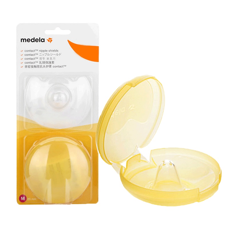 (瑞士进口)(中号)美德乐Medela亲密接触型乳头保护罩2片装M号20mm软硅胶材质安全贴合舒适辅助宝宝