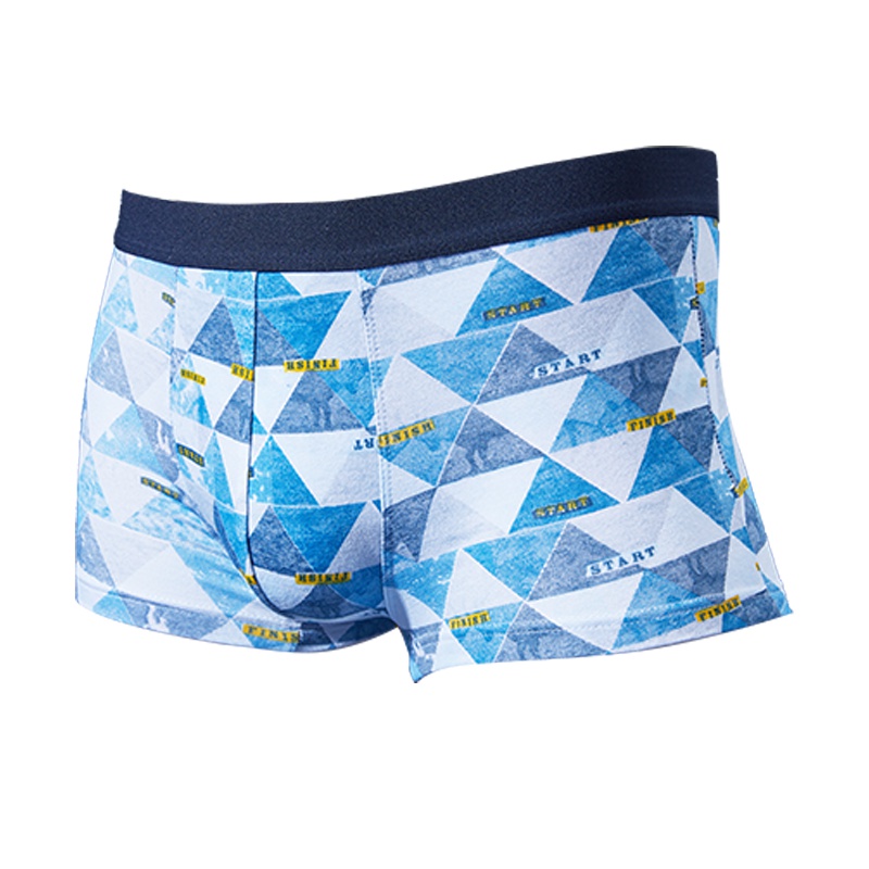 ENK 三条装 k95%棉青年平角裤透气男生四角裤头短裤衩男士印花内裤男