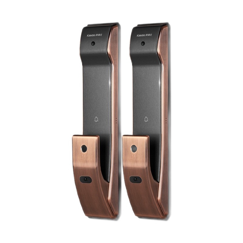 凯迪仕(KAADAS)K9-V可视猫眼智能锁指纹锁家用防盗门锁 全自动电子锁密码锁 APP远程智控 红古铜