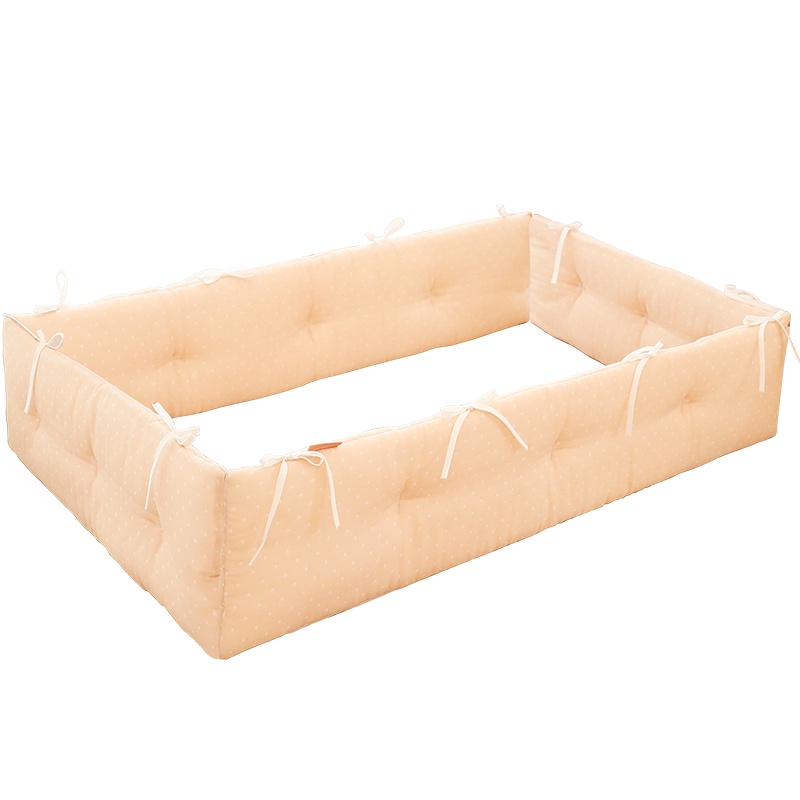 Faroro全棉纱婴儿床防撞床围套件宝宝床上用品纯棉原色床品S