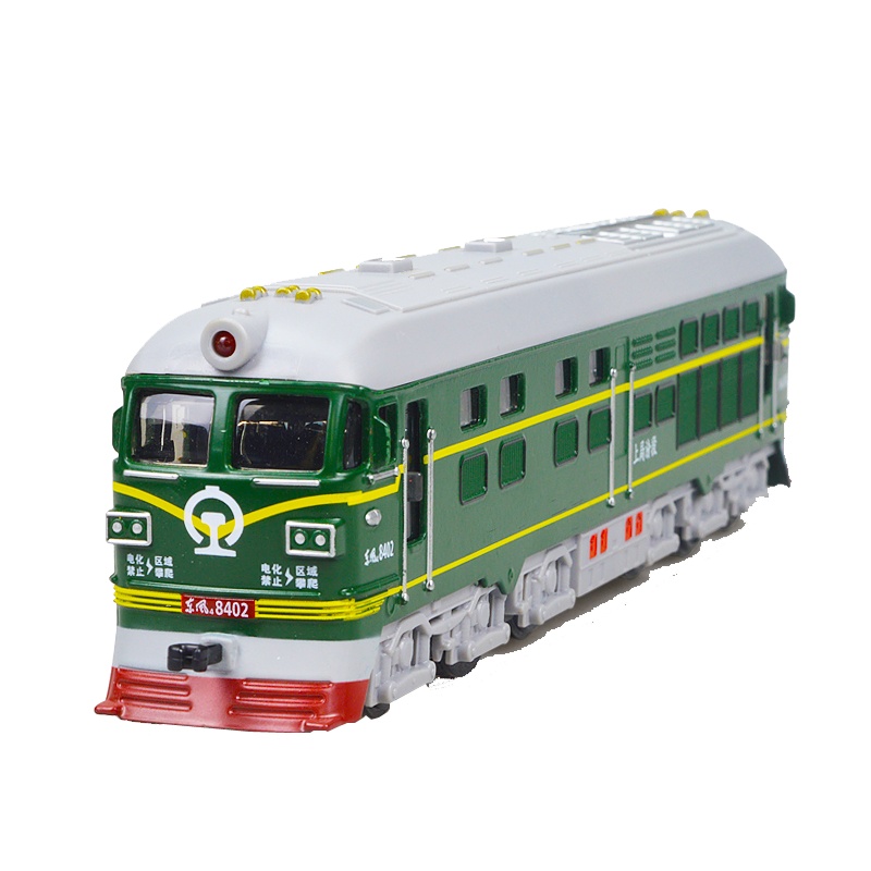 彩珀火车模型内燃机仿真东风火车头声光回力车儿童玩具车合金车模 颜色随机