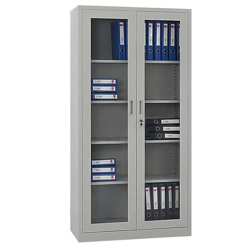 徽源昇TCJS——774文件柜 玻璃开门柜铁皮柜钢制档案柜办公柜子 灰白色