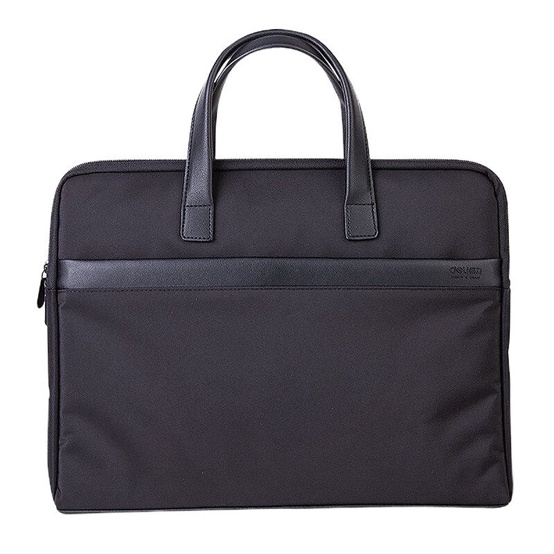 得力 63751 时尚办公公文包 商务男女职业文件袋事务包 涤纶手提资料袋电脑包 黑色