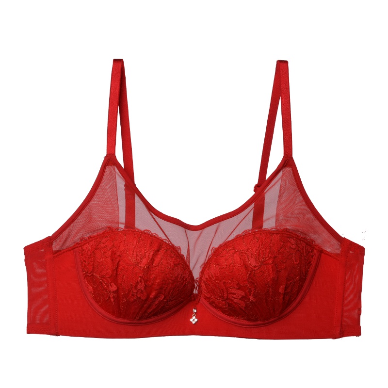 安莉芳性感蕾丝刺绣抹胸文胸女士下厚上薄款无钢圈内衣EB1287