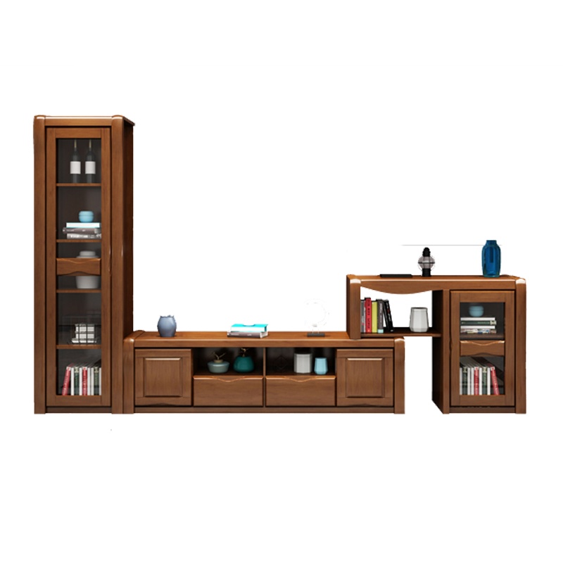 天惠子 实木电视柜边柜组合柜现代中式可伸缩电视机柜背景墙柜