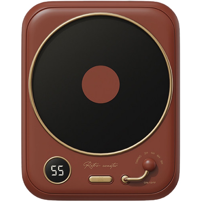 冇心liberfeel暖暖杯55度恒温杯垫加热水杯牛奶保暖家用自加热器USB保温碟保温垫-暗红加热杯垫