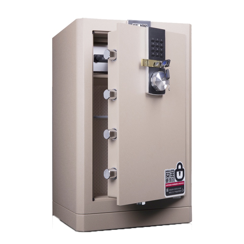 得力(deli)4044电子密码保险箱 浅棕色 高72cm 电子防盗保险箱 3C认证办公家用防盗合同资料保险柜