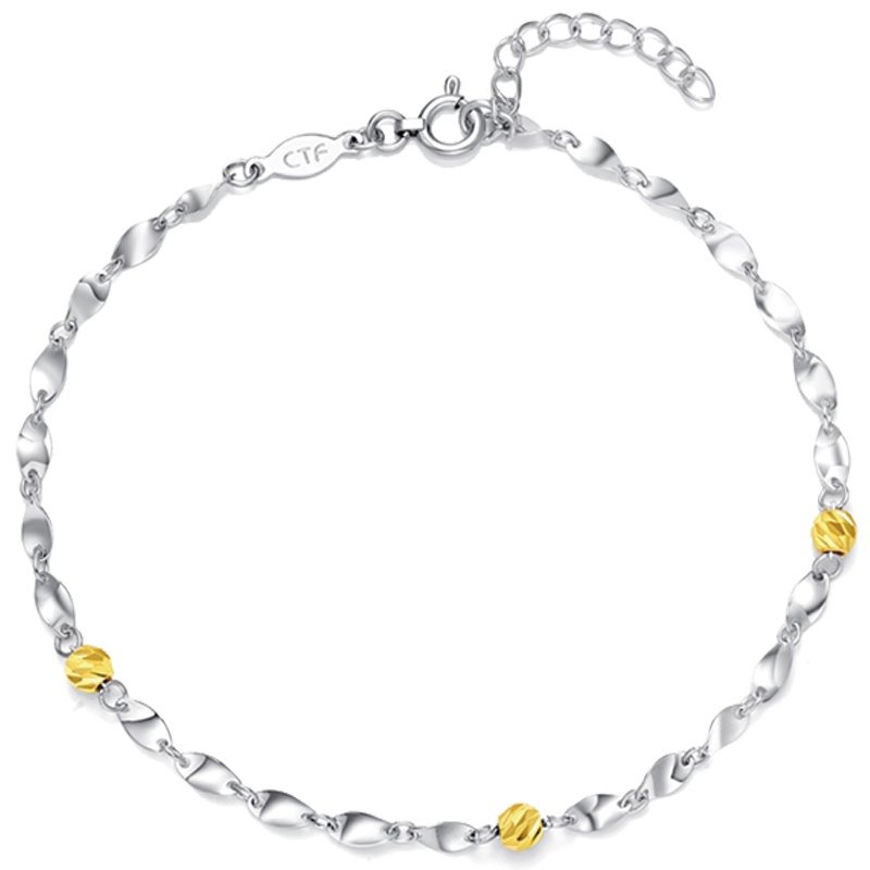 周大福珠宝首饰PT950铂金黄金白金手链PT153827