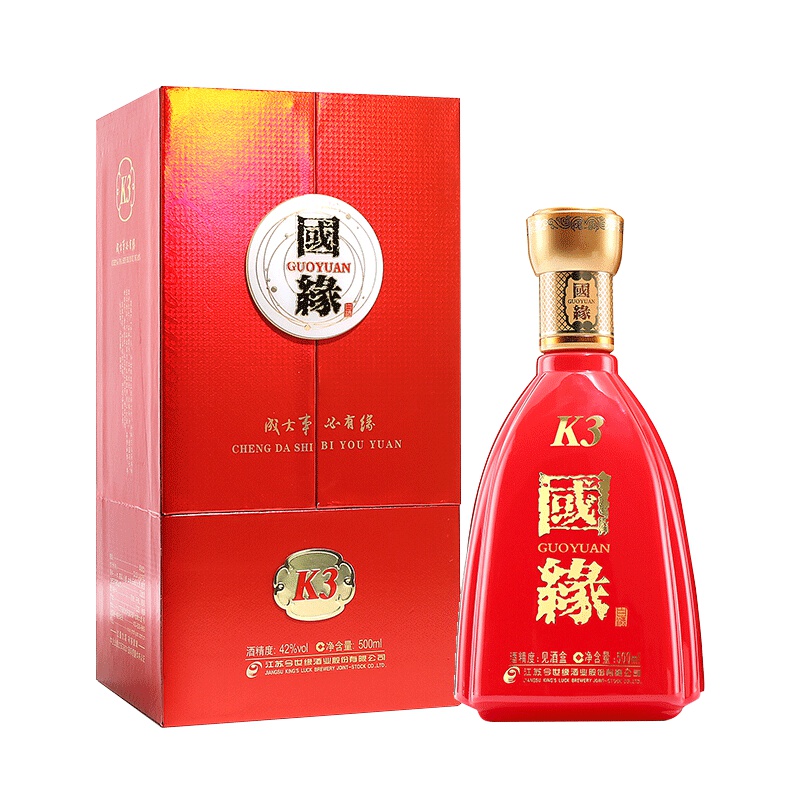 今世缘 国缘K3 42度 500ml 单瓶 浓香型 白酒