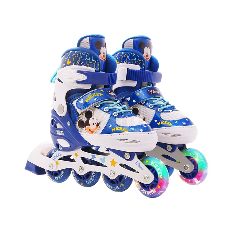 迪士尼(Disney)可调闪光儿童套装轮滑鞋 溜冰鞋旱冰鞋八轮全闪