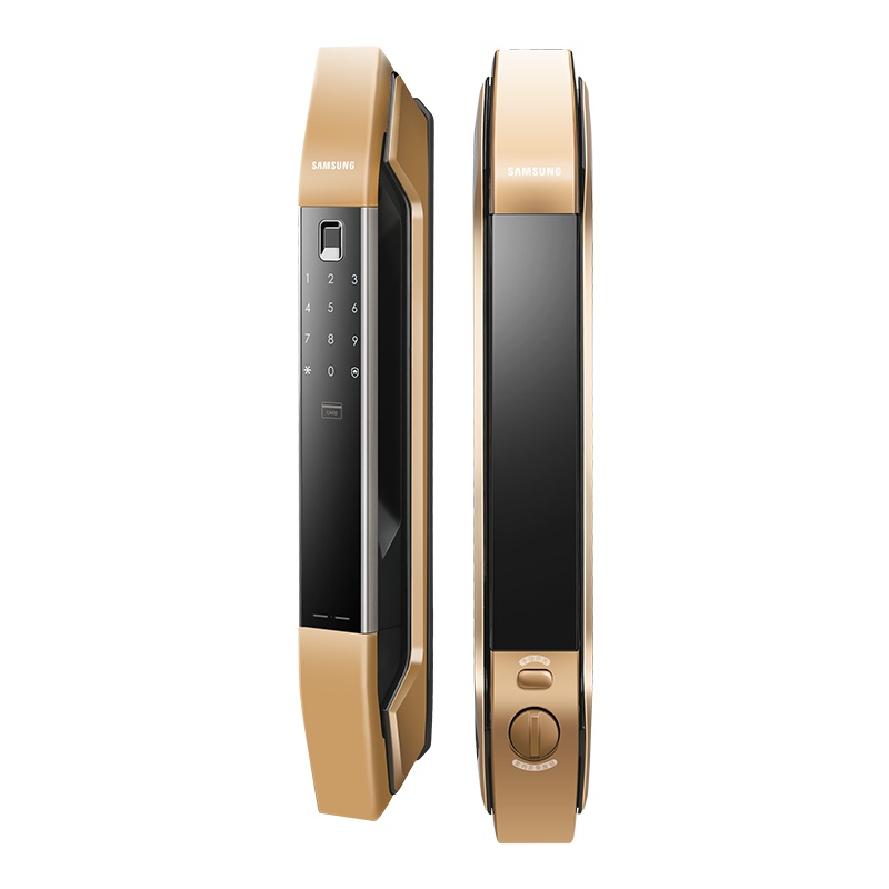 三星(SAMSUNG) 智能指纹密码锁家用防盗门锁电子锁磁卡锁豪华DP808 金色