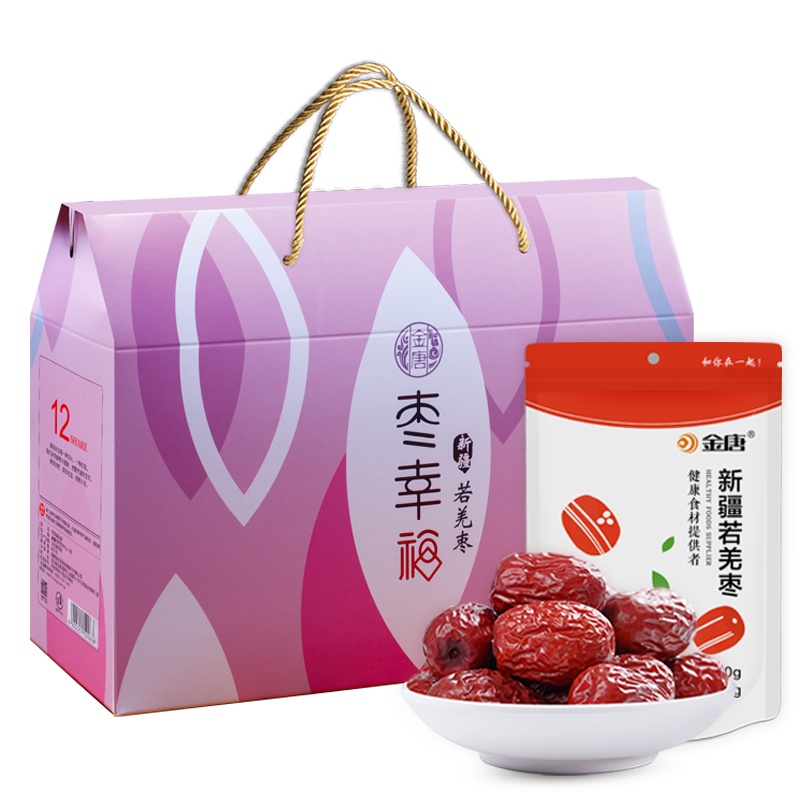金唐(KTANG) 枣幸福礼盒 若羌栆100g*12袋 干度好 香甜可口 送礼