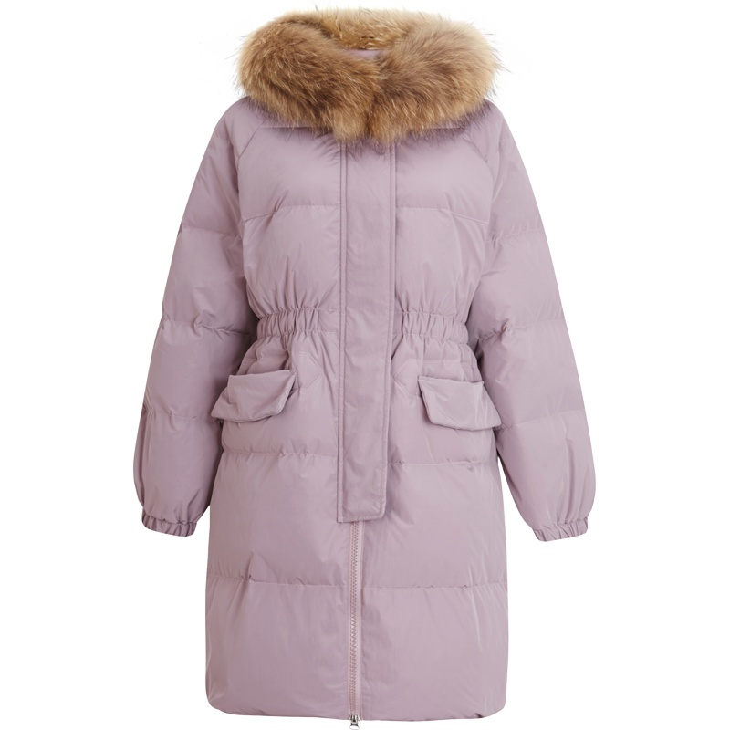 鸭鸭羽绒服女 新冬中长款过膝加厚宽松oversize外套韩版潮反季