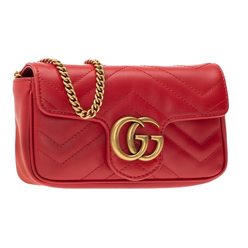 GUCCI 古驰红色女士斜挎包单肩包链条包476433-DTDCT-6433