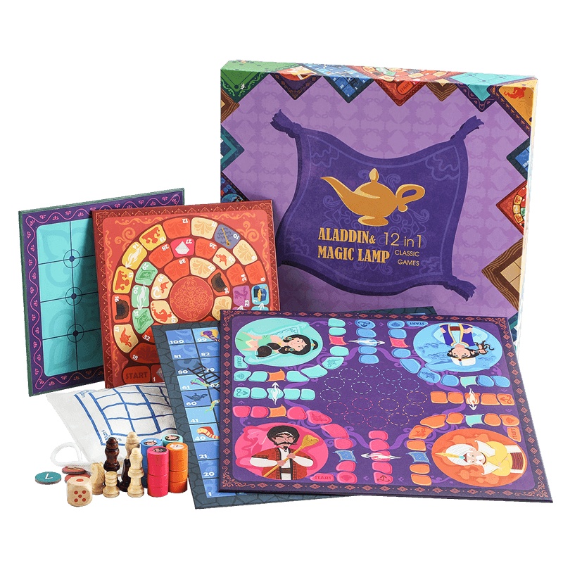 Topbright特宝儿12种玩法儿童多功能棋盘类游戏家庭亲子玩具益智数独跳棋飞行棋桌面五子棋120495