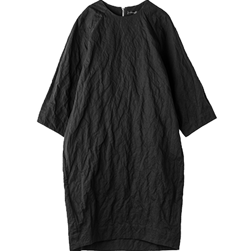 sdeer圣迪奥女复古哥特风茧型连衣裙S17381203