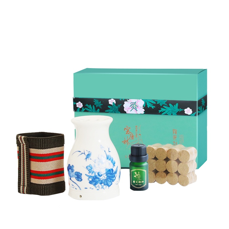 宝康林 陶瓷刮痧杯艾灸罐随身灸家用仪器艾灸盒全身熏蒸