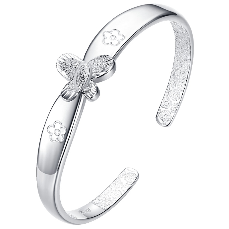 佰色传情(BRIR)S999纯银手镯女小众设计礼物女友森系闺蜜生日镯子