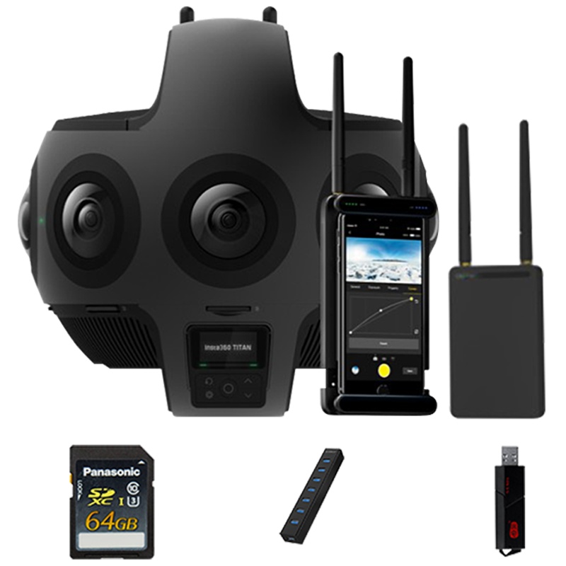 Insta360 Titan(含存储配件图传系统) 专业级8镜头运动相机运动摄像机10Bit色深全景相机 VR摄像机