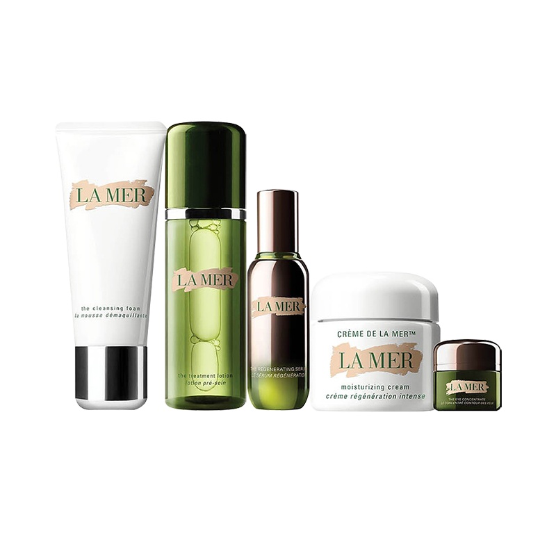 LA MER海蓝之谜面部护肤套装(精粹水150ml+绿眼霜15ml+经典面霜60ml+洁面125ml+浓缩精华50ml)