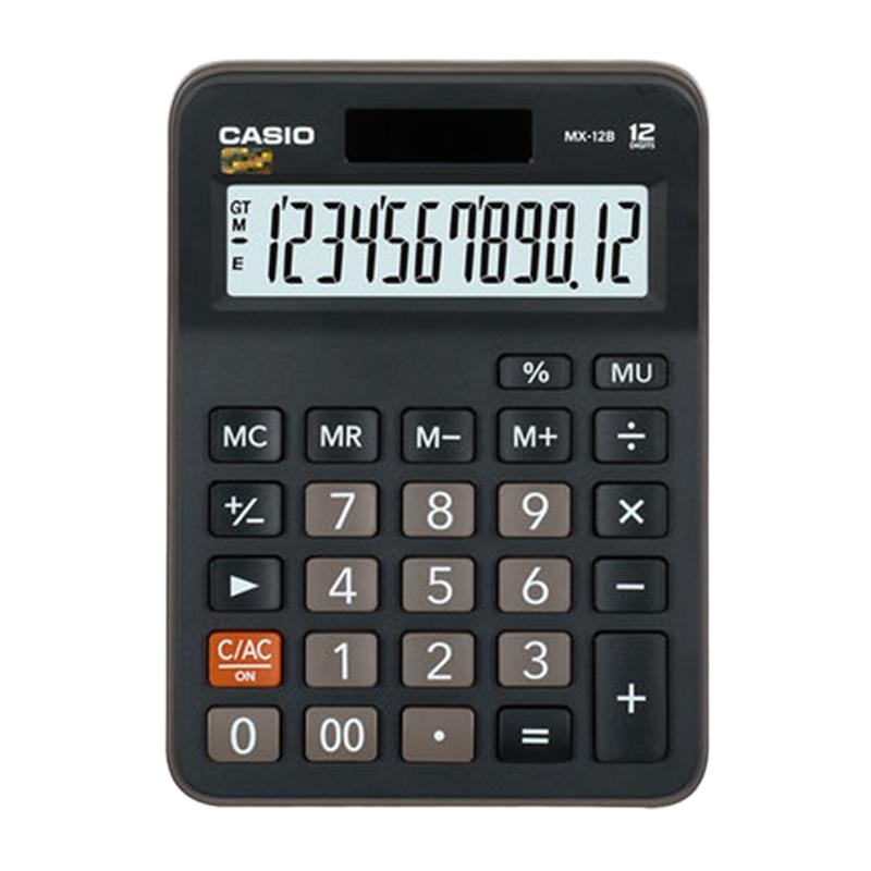 卡西欧MX-12B 太阳能计算器便携 商务办公 台式计算机 12位显示
