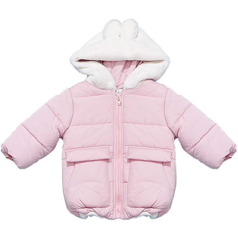 婴姿坊童装宝宝冬装女儿童棉服女童棉衣秋冬女孩棉袄洋气中长款加厚