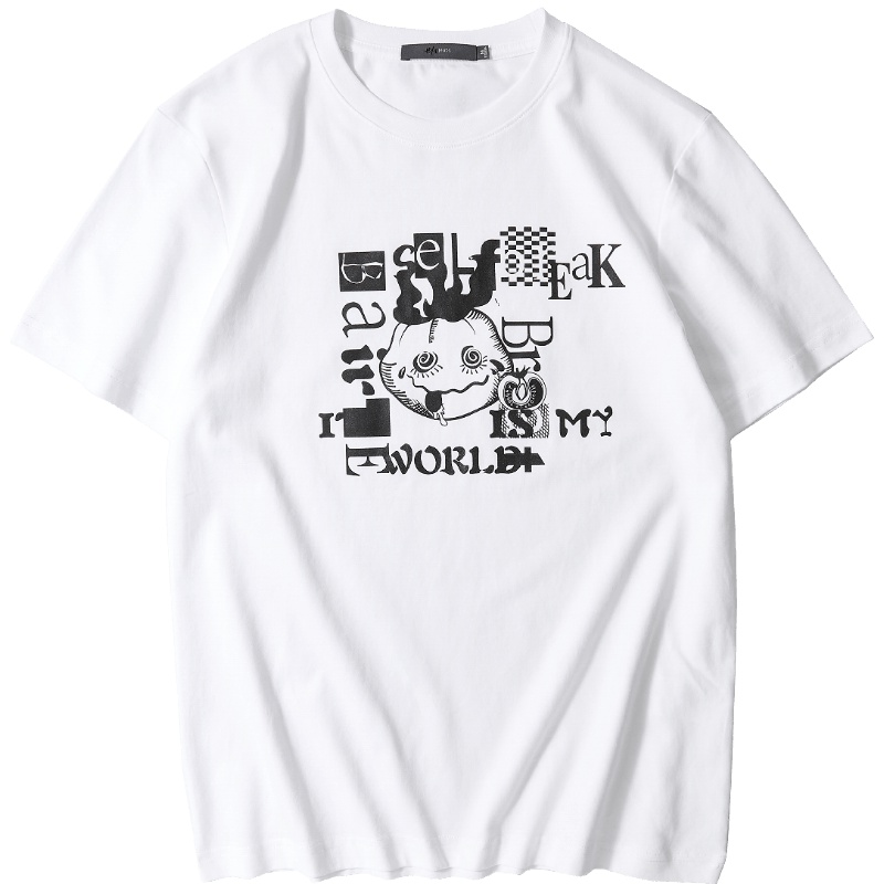 黑鲸【男女同款】短袖T恤2019夏季白tCNTBJ29028A