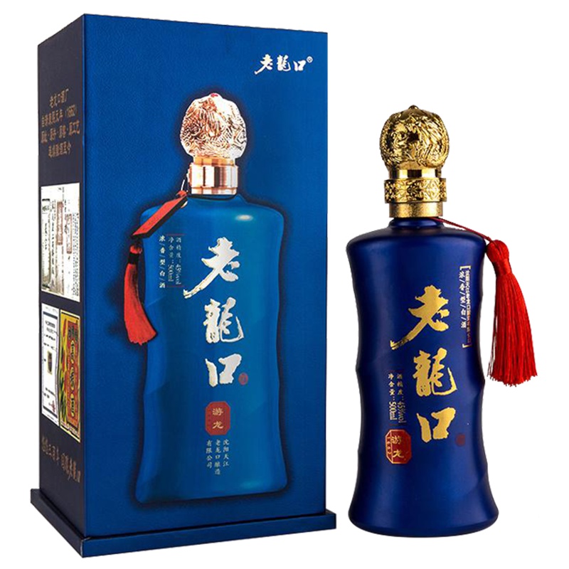 老龙口 东北特产 游龙500ml 45度 浓香型白酒 礼盒装 单瓶装