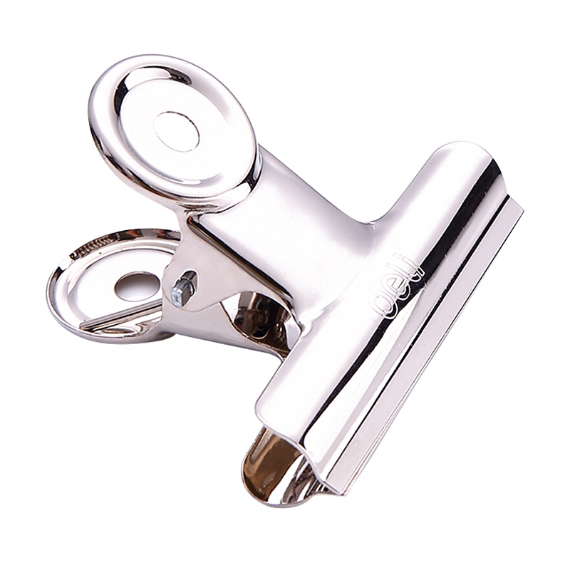 得力deli9523票夹51mm/150张圆形铁票夹不锈钢票夹小夹子6个/包