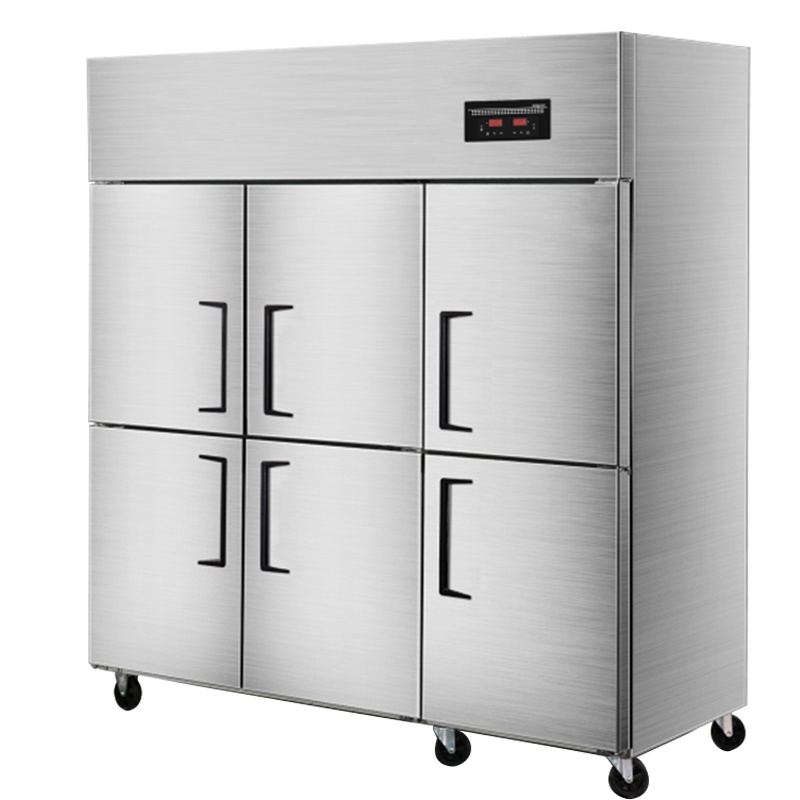 乐创 (lecon)商用流六门冰柜 立式厨房髙身雪冷藏冷冻保鲜高柜 双压缩机冰箱 冷冻 LC-J-LM02