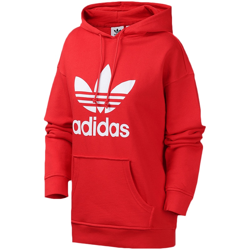 【自营】adidas阿迪达斯三叶草女装运动服LOGO款休闲连帽卫衣FM3298