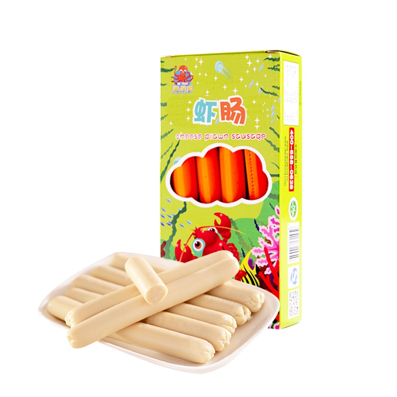 海保罗深海虾肠儿童食品120g 15g*8支 盒装鱼肉肠