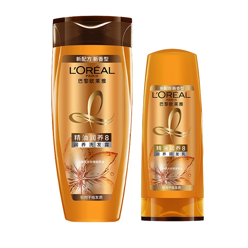 欧莱雅(L'OREAL)精油润养洗发露400ML+精油润养润发乳200ML