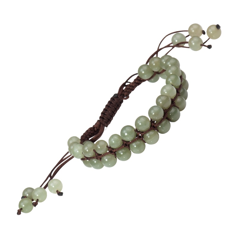 梦克拉 和田玉手链 双排手链手排 DIY编织手工制作 幸福排排坐