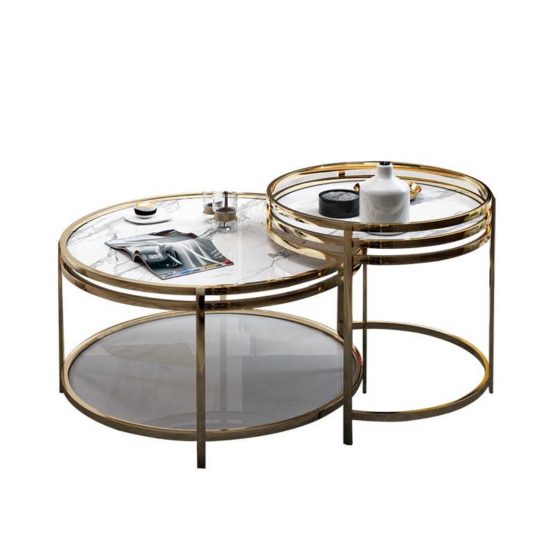 A家家具大理石面茶几轻奢意式家用多功能创意茶几客厅储物家具BQ211