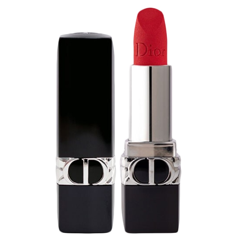 迪奥(Dior)口红女士唇膏3.5g 新款烈艳蓝金999#丝绒正红色