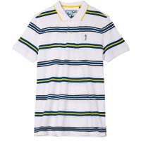 GOLF/高尔夫夏装新款男装彩色条纹短袖珠地棉POLO衫