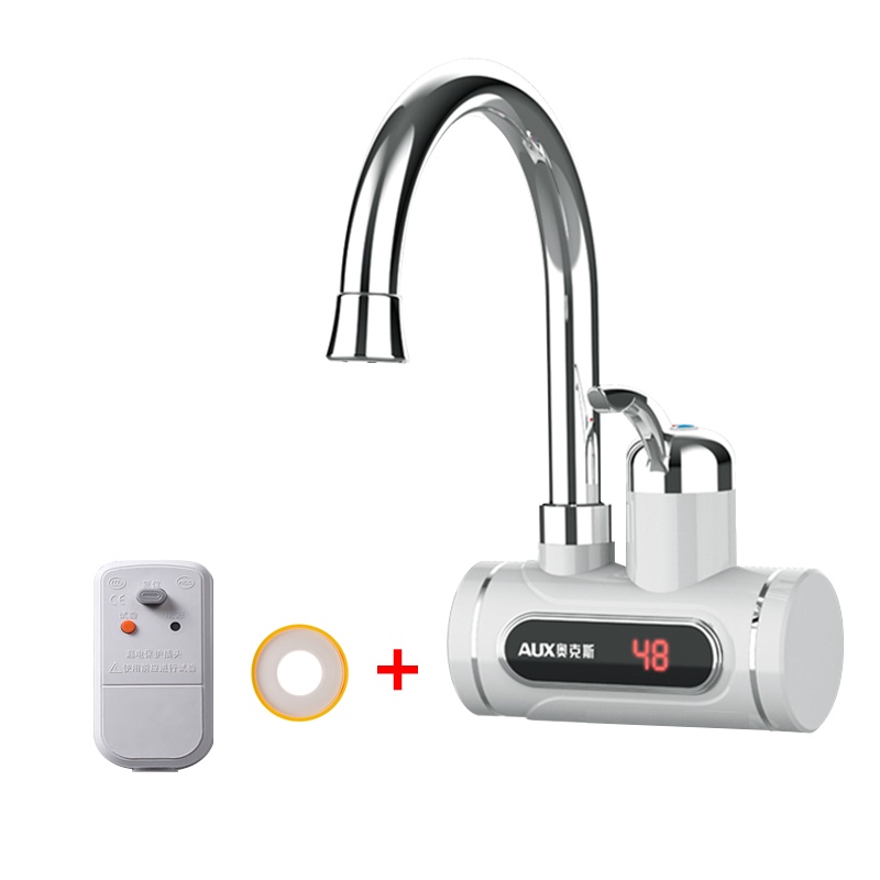奥克斯(AUX)即热式电热水龙头厨房小厨宝侧进水款数码温显 H3C3白色(漏保套装)