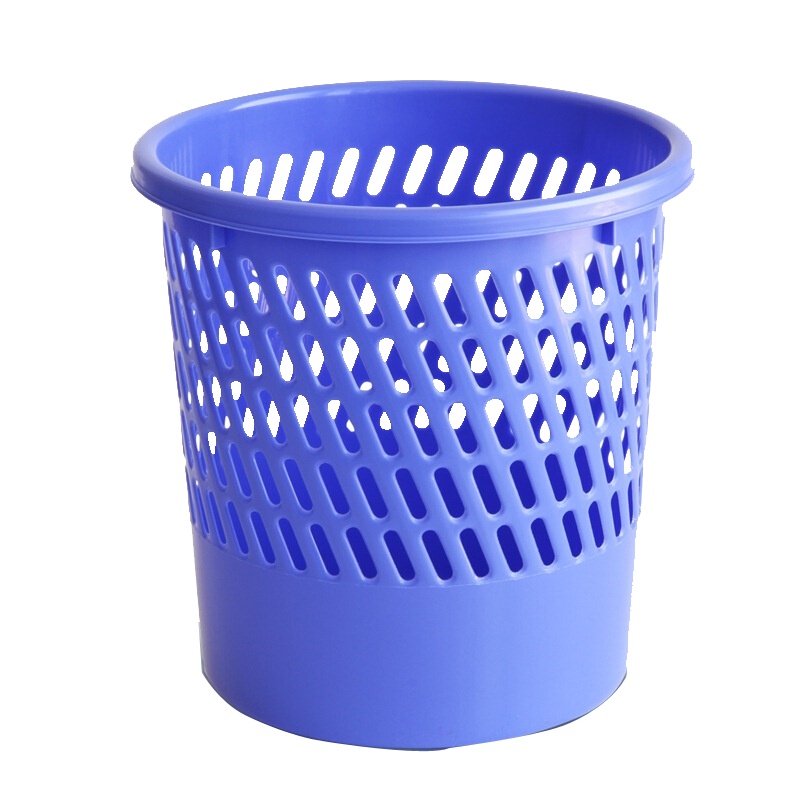 [精选]得力(deli)9553 耐用圆纸篓/清洁桶/垃圾桶 小号(φ260mm) 蓝色